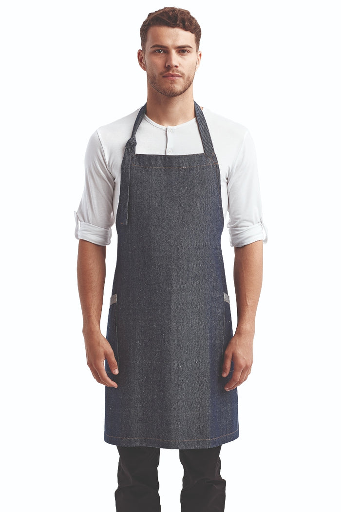 Artisan Collection by Reprime Indigo Denim ‘Regenerate’ Sustainable Bib Apron (2 Pockets)