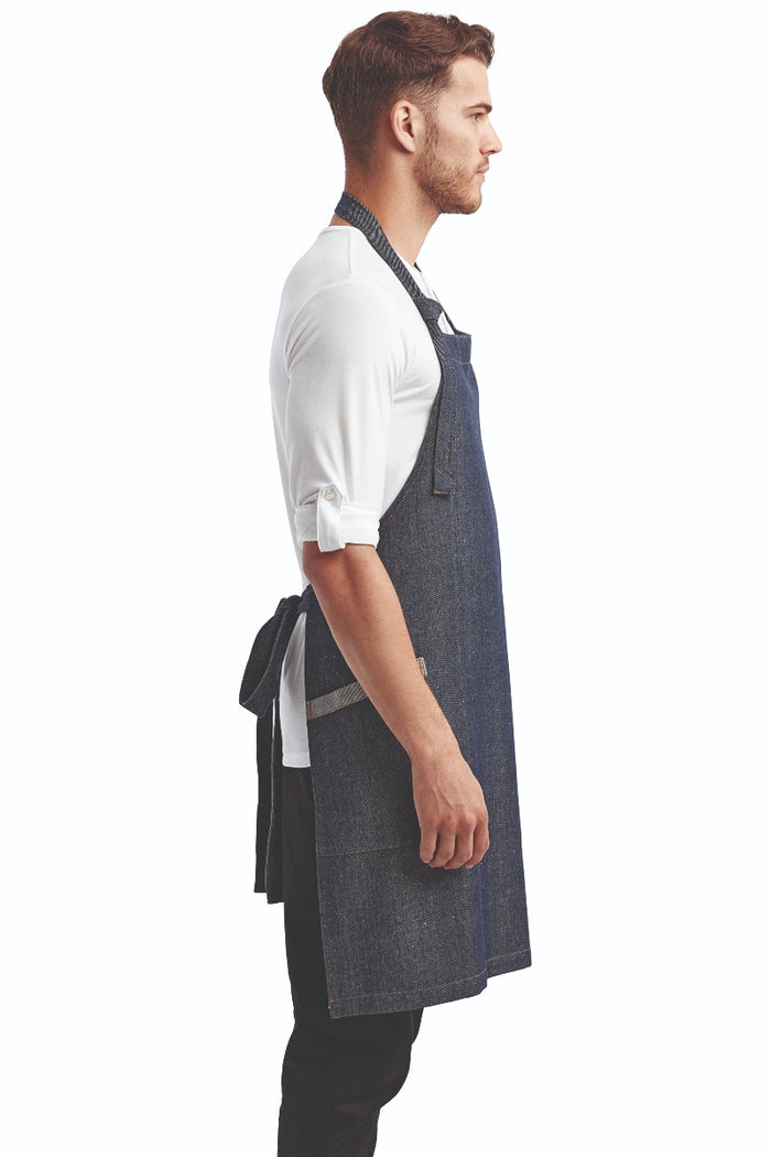 Artisan Collection by Reprime Indigo Denim ‘Regenerate’ Sustainable Bib Apron (2 Pockets)