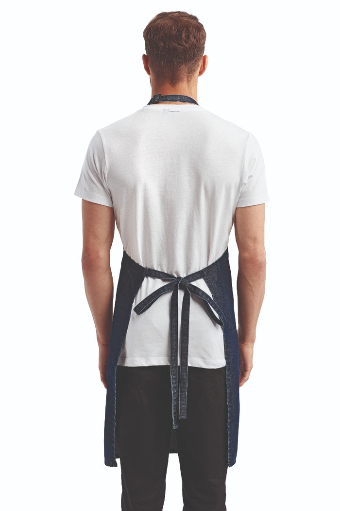 Artisan Collection by Reprime Indigo Denim Sustainable Bib Apron (1 Pocket w/ Pencil Divide)