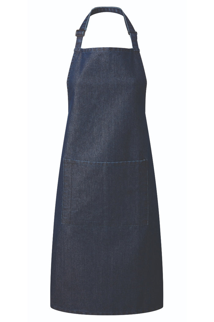 Artisan Collection by Reprime Indigo Denim Sustainable Bib Apron (1 Pocket w/ Pencil Divide)