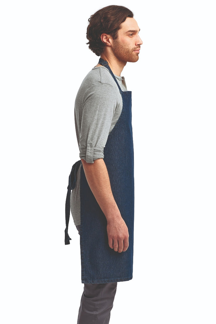 Artisan Collection by Reprime Indigo Denim Sustainable Bib Apron (No Pockets)