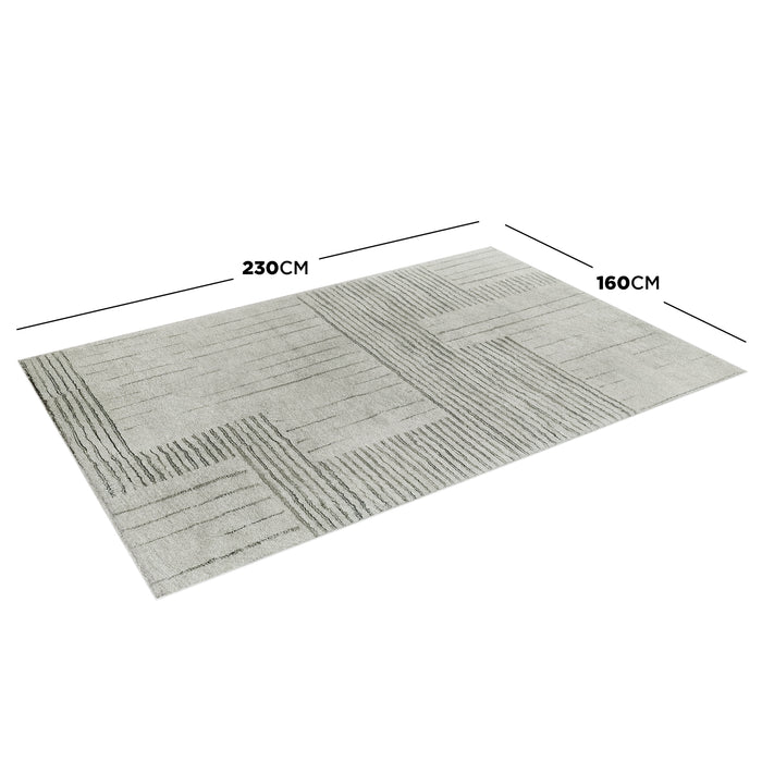 Jabeza Soft Contemporary Printed Rug 160x230cm features a modern design with a soft 12mm pile, perfect for diverse interiors. The rug's durable polyester and anti-slip backing ensure stability in high-traffic areas.