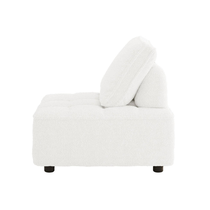 Kazumi 2 Seater Boucle Modular Sofa Set - Cream White