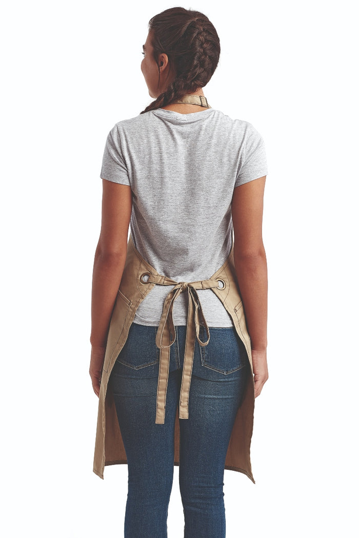 Artisan Collection by Reprime Khaki ‘Barley’ Sustainable Bib Apron (3 Pockets)