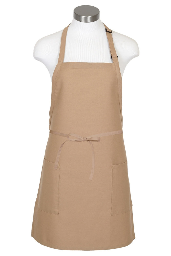 Fame Khaki Bib Adjustable Apron (2-Patch Pockets)