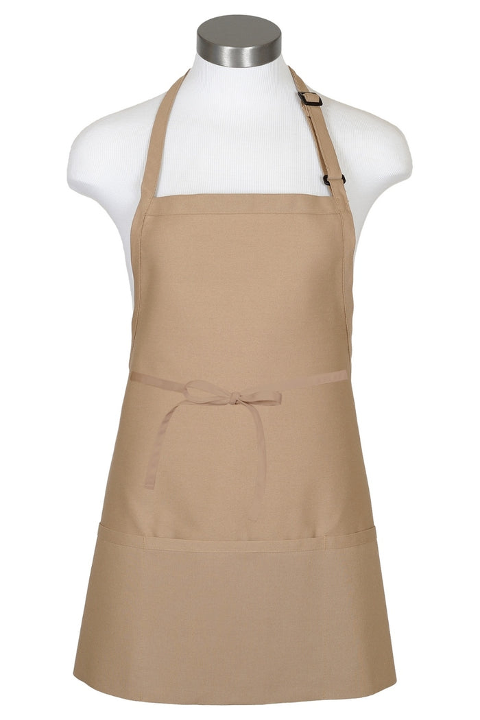 Fame Khaki Bib Adjustable Apron (3 Pockets)