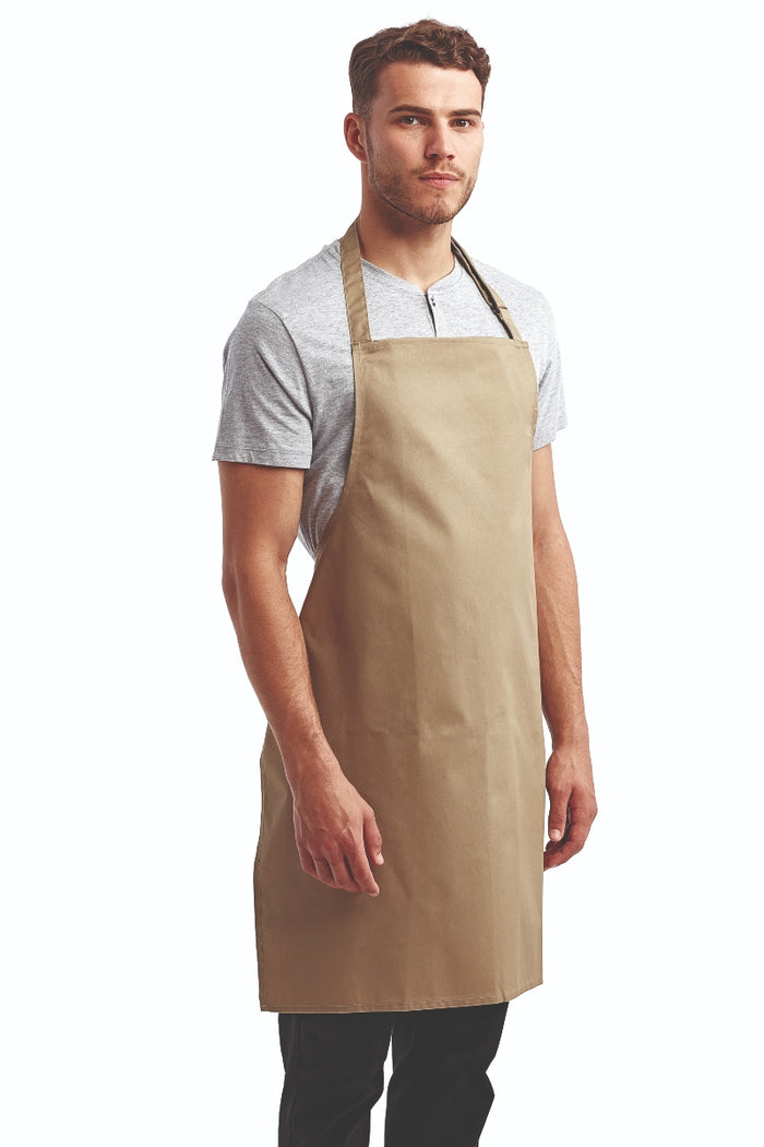 Artisan Collection by Reprime Khaki Sustainable Bib Apron (No Pockets)