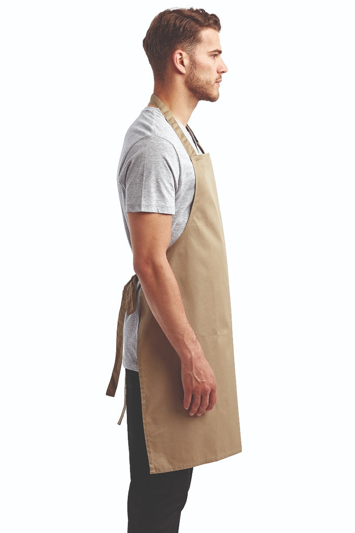Artisan Collection by Reprime Khaki Sustainable Bib Apron (No Pockets)