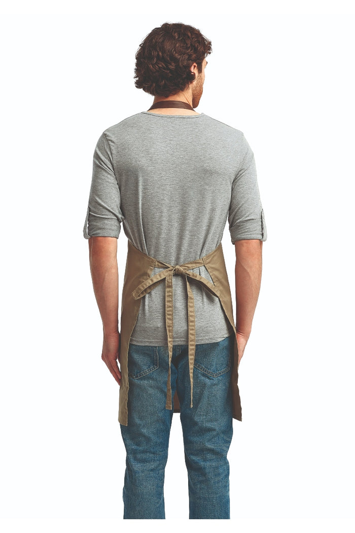 Artisan Collection by Reprime Khaki/Brown Espresso Adjustable Bib Apron (2 Pockets)
