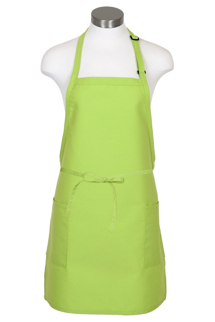 Fame Lime Bib Adjustable Apron (2-Patch Pockets)