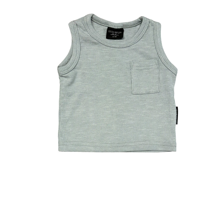 Little Bipsy | Light Blue Ribbed Tank Top | 0-3M