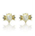 18k gold plated 925 Sterling Silver with Moonstone and clear zircon stone.
