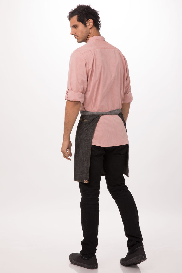 Chef Works Manhattan Black Denim Half Bistro Apron