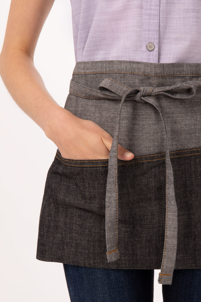 Chef Works Manhattan Black Denim Waist Apron