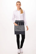 Chef Works Manhattan Indigo Blue Denim Half Bistro Apron