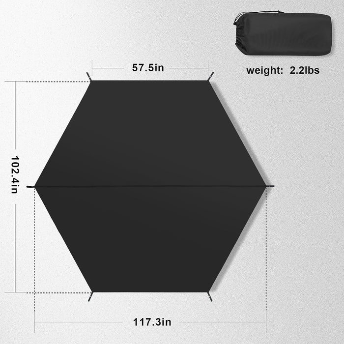 MASTERCANOPY Hexagonal Camping Tent Footprint 10x10