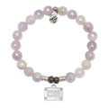 Mauve Jade Gemstone Bracelet with Boss Babe Sterling Silver Charm