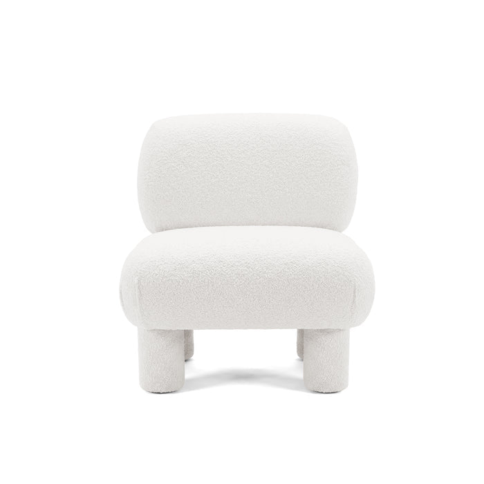 Front view of accent chair on white background