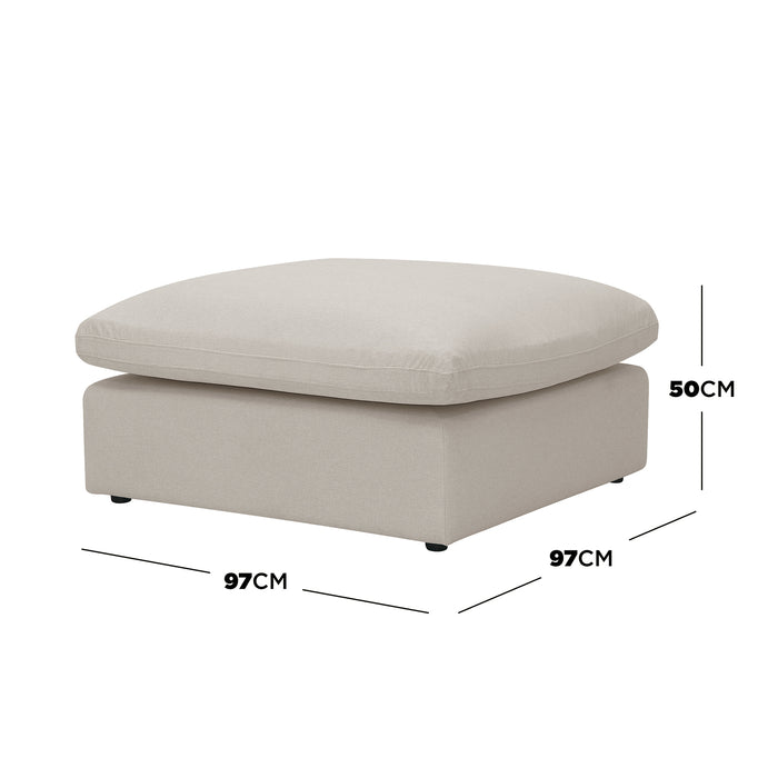 Millie Fabric Ottoman Modular Sofa Light Beige, featuring a cushioned top and sturdy frame, ideal for versatile seating and footrest use, enhancing comfort and style in any living space.