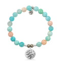 Multi Amazonite Stone Bracelet with Birthday Wishes Sterling Silver Charm
