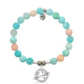 Multi Amazonite Stone Bracelet with Infinity and Beyond Sterling Silver Charm