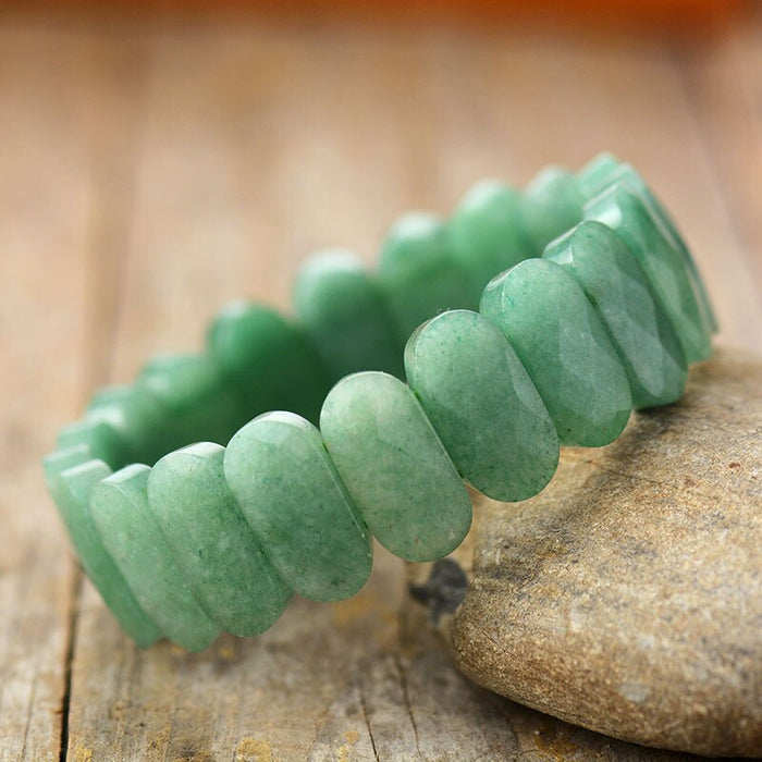 Natural Aventurine / Rose Quartz Bangle Bracelet
