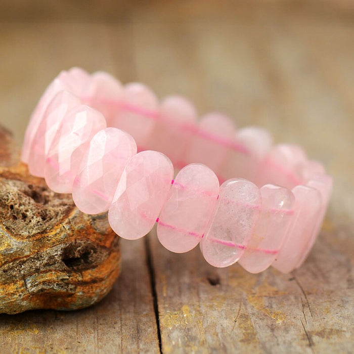 Natural Aventurine / Rose Quartz Bangle Bracelet