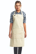Artisan Collection by Reprime Natural "Calibre" Bib Adjustable Apron (4 Pocket Pouch)