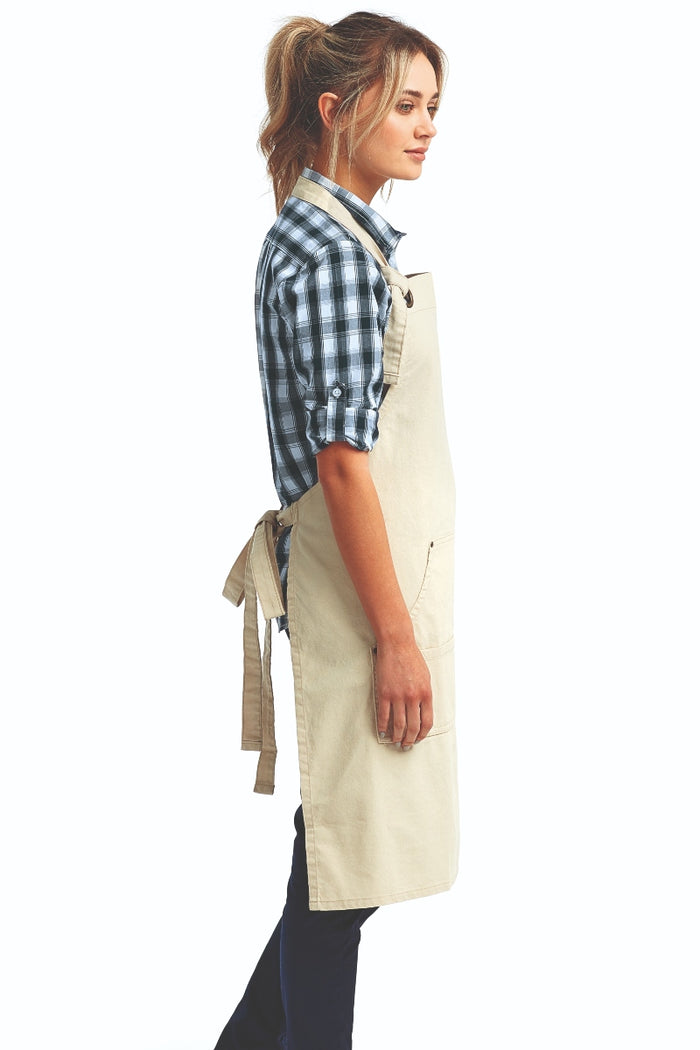 Artisan Collection by Reprime Natural "Calibre" Bib Adjustable Apron (4 Pocket Pouch)