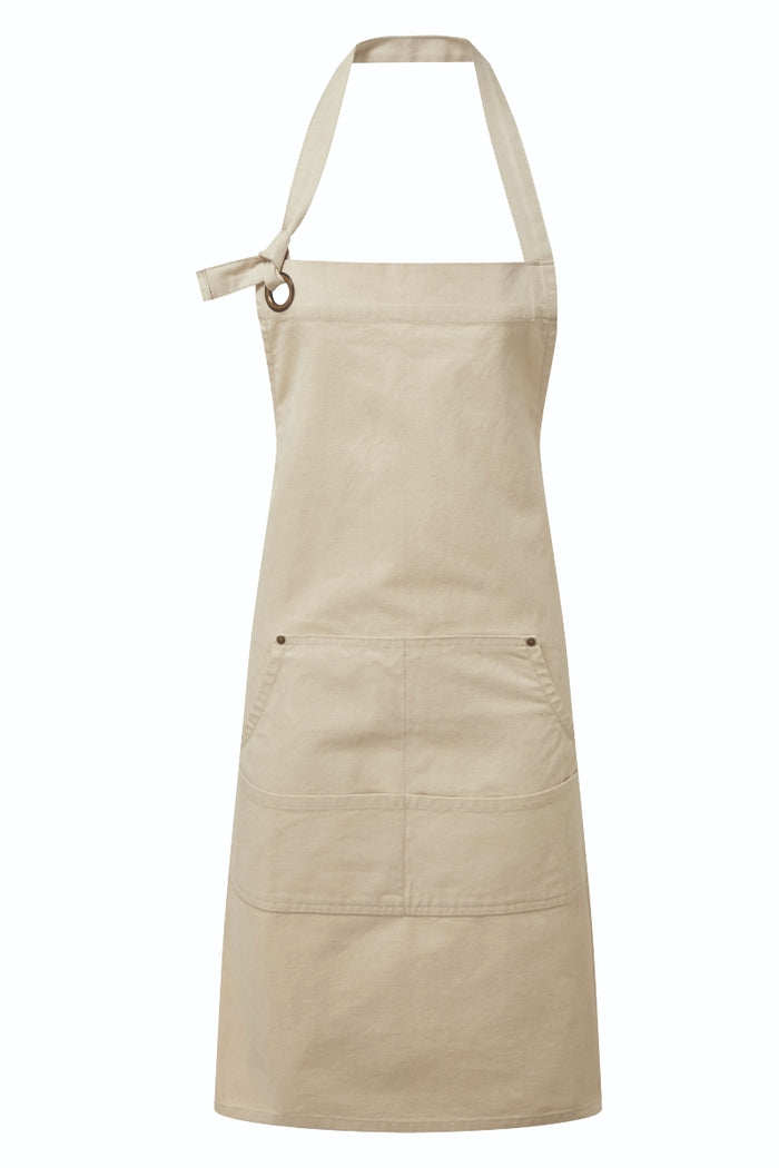 Artisan Collection by Reprime Natural "Calibre" Bib Adjustable Apron (4 Pocket Pouch)