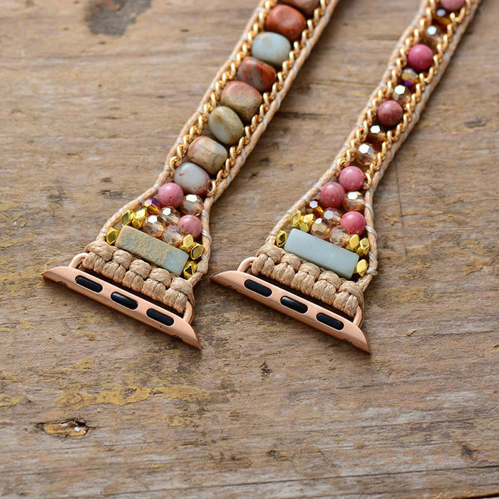 Natural Rhodonite & Royal Jasper Smartwatch Band