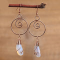 Natural Rose Gold Copper & Gemstones Earrings