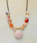 Natural Rose Quartz, Onyx and Hematite Necklace