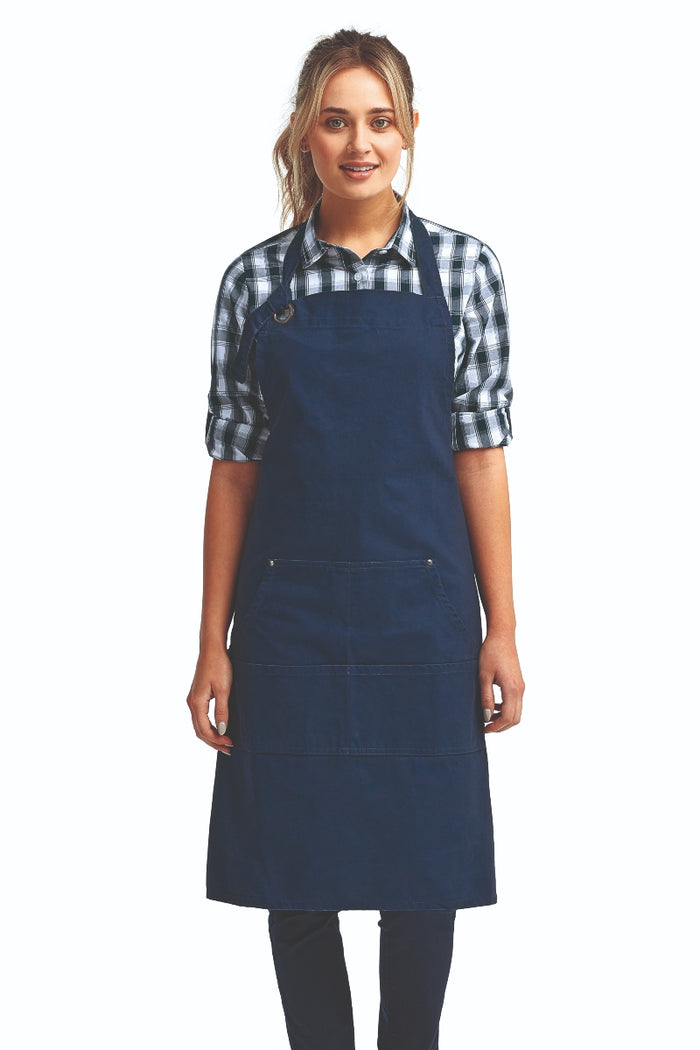 Artisan Collection by Reprime Navy "Calibre" Bib Adjustable Apron (4 Pocket Pouch)
