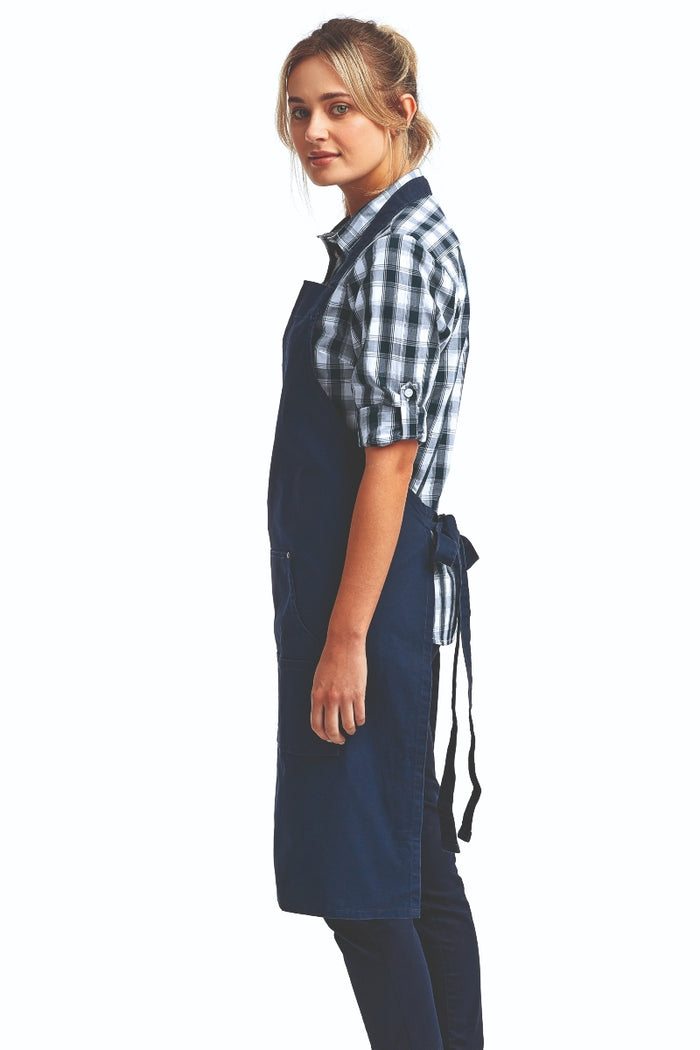 Artisan Collection by Reprime Navy "Calibre" Bib Adjustable Apron (4 Pocket Pouch)