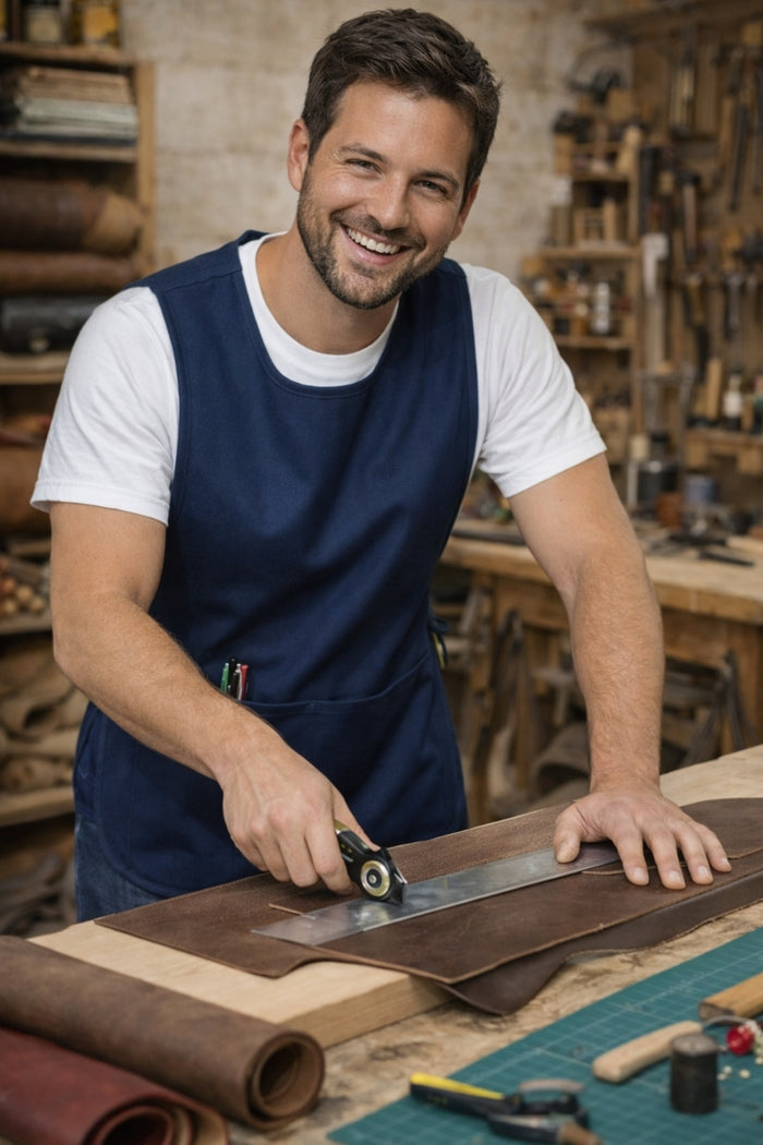 Fame Navy Cobbler Apron (2 Pockets)