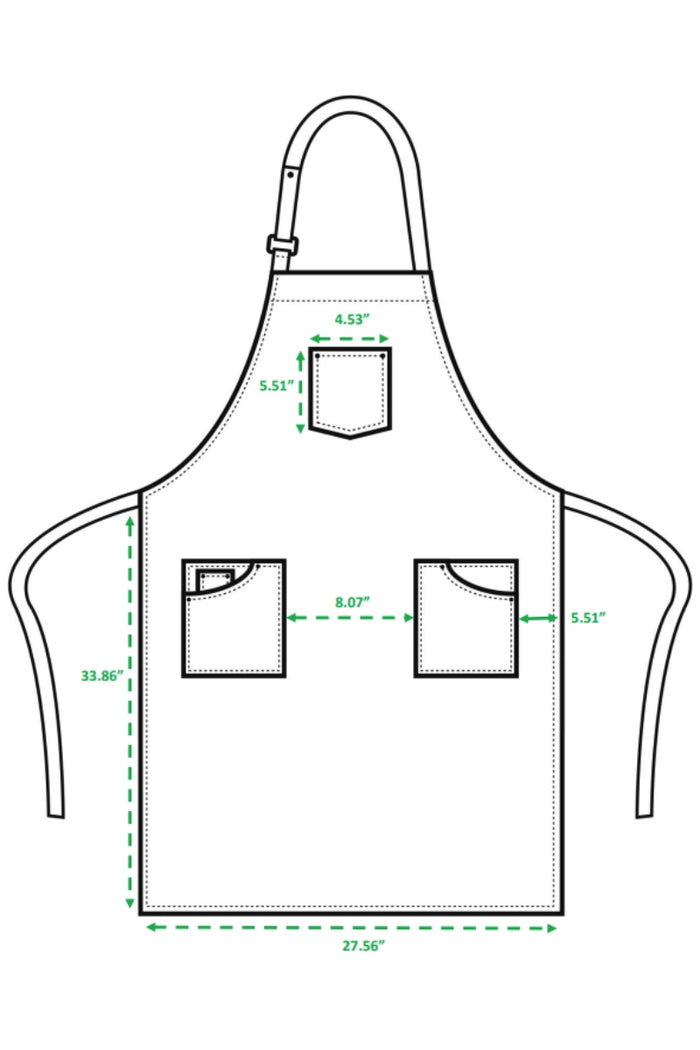 Artisan Collection by Reprime Navy Cotton Chino Adjustable Bib Apron (3 Pocket)