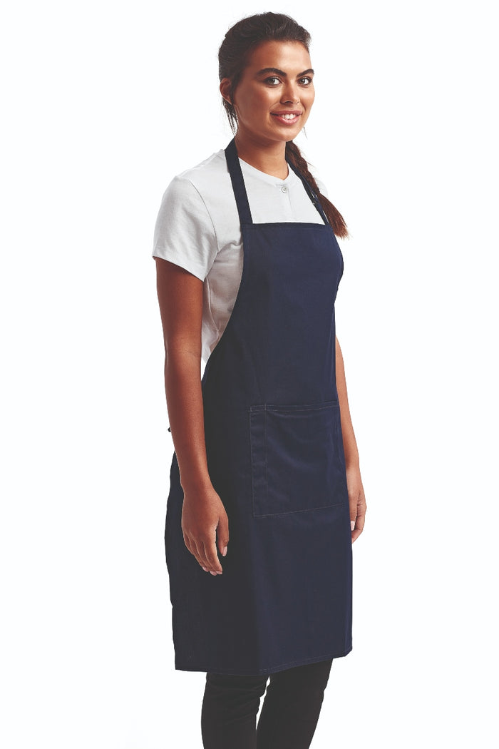Artisan Collection by Reprime Navy Sustainable Bib Apron (1 Pocket w/ Pencil Divide)
