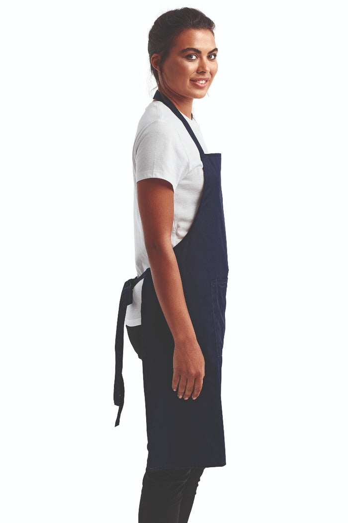 Artisan Collection by Reprime Navy Sustainable Bib Apron (1 Pocket w/ Pencil Divide)