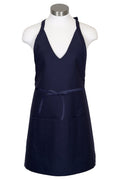 Fame Navy V-Neck Bib Adjustable Apron (2 Pockets)