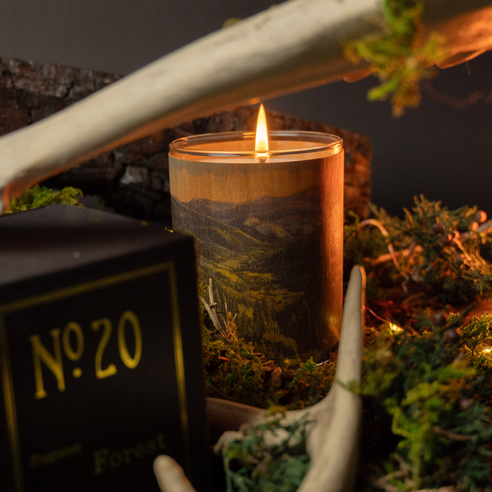 No. 20 Forest Wood Wrapped Candle