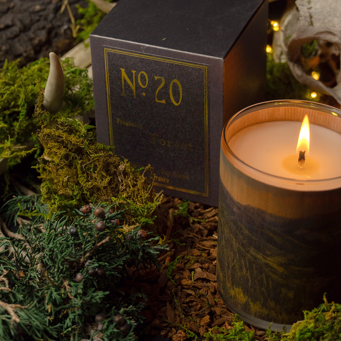 No. 20 Forest Wood Wrapped Candle