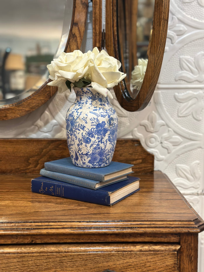 Oak Side Dressing Table with 3 tri fold mirror