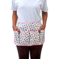 mother's day oilcloth half apron in black dot