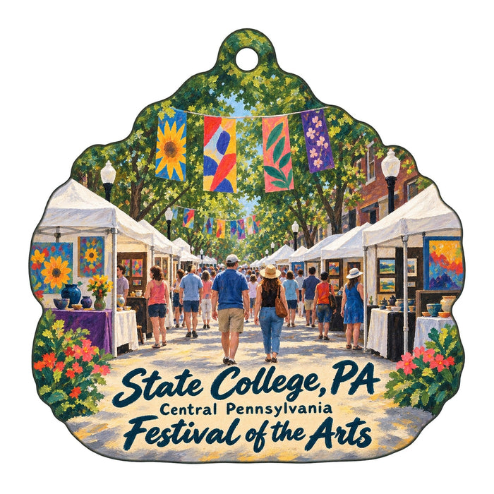 Palmer Museum of Art — Honey and Bill Jaffe Museum Store and Café Town Icon custom wood ornament OC103 on white