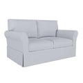 PB Comfort Loveseat Cover 64" Roll Arm, Box Edge - LindaKale