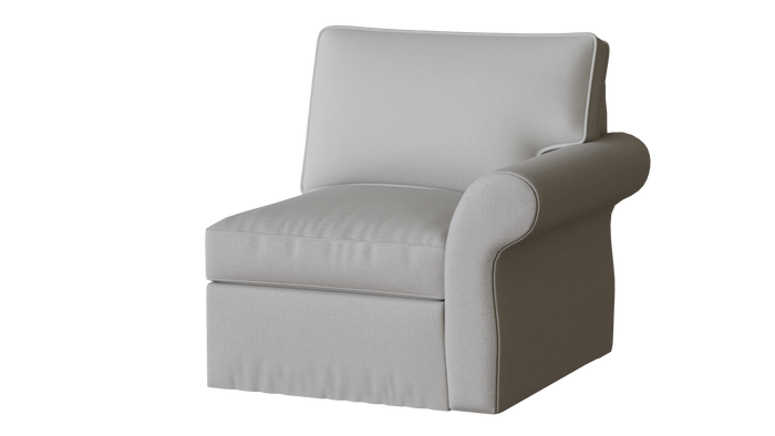 PB Pearce Roll Arm Right Arm Chair Cover, PB  pearce sectional components slipcover - LindaKale