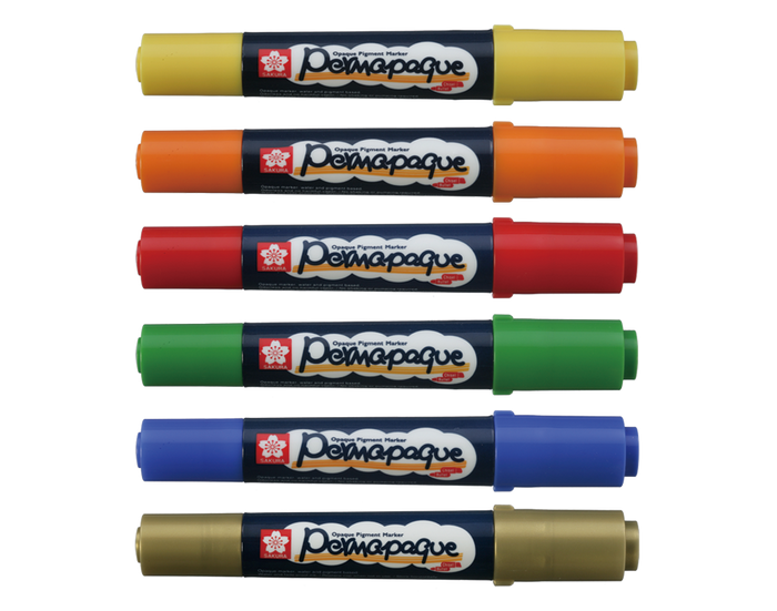 Permapaque marker twin tip - assorted colors
