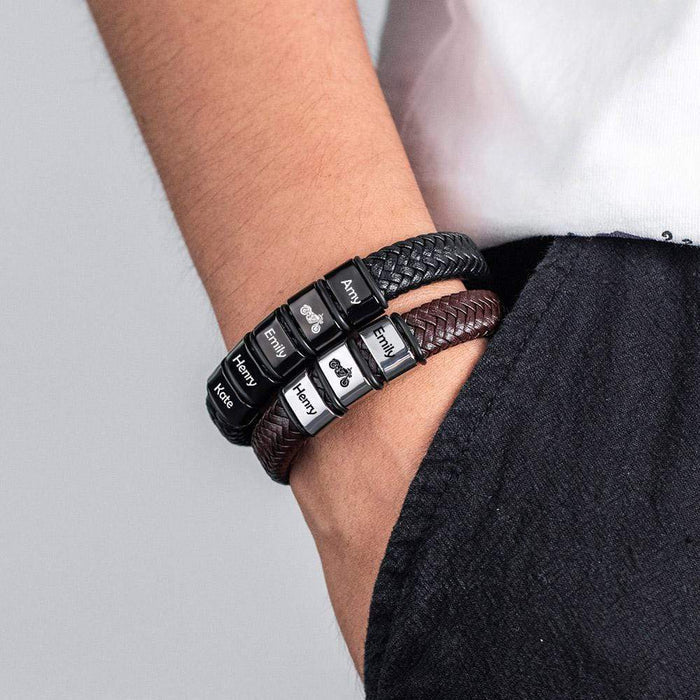 Personalized Leather Bracelet - Biker - To My Man - I Love You - Gbzl26006