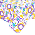 freckled sage picnic purple oilcloth tablecloth with a merrowed edge